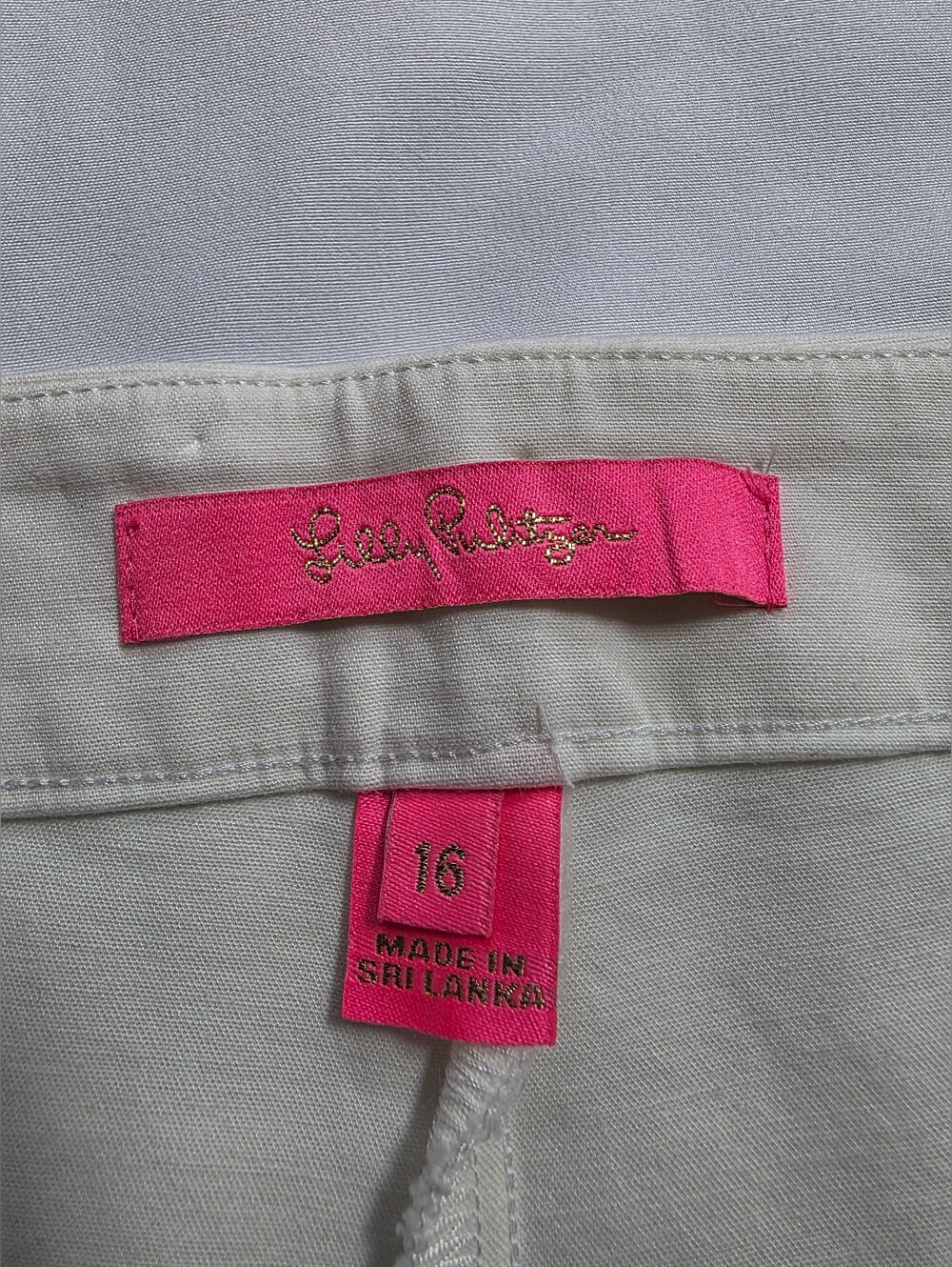 Lilly Pulitzer White Callahan Shorts Size 16 Cotton Stretch Side Zip - Picture 3 of 7